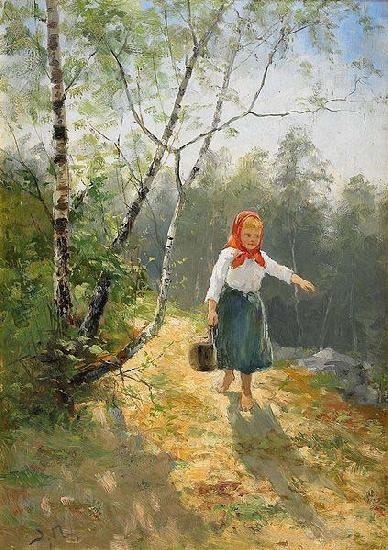 Severin Nilsson Liten hallandsflicka Germany oil painting art